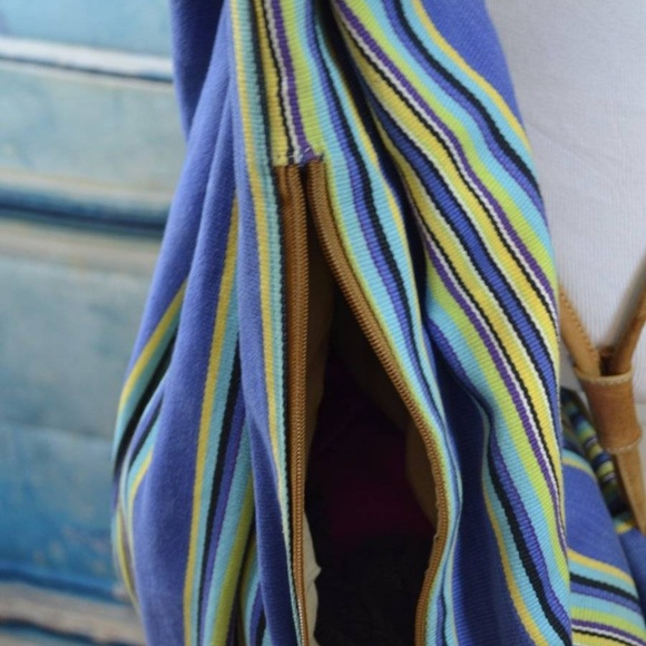 UNISA Large Striped Drawstring Backpack Tote - Picture 5 of 8